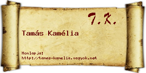 Tamás Kamélia névjegykártya